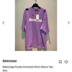 Balenciaga Lavender Distressed Tee